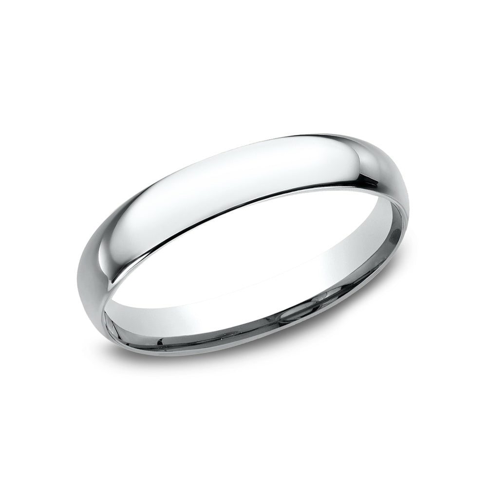 Regular Dome Comfort Fit Men's Wedding Band in 14K White Gold - 3mm Width by Benchmark