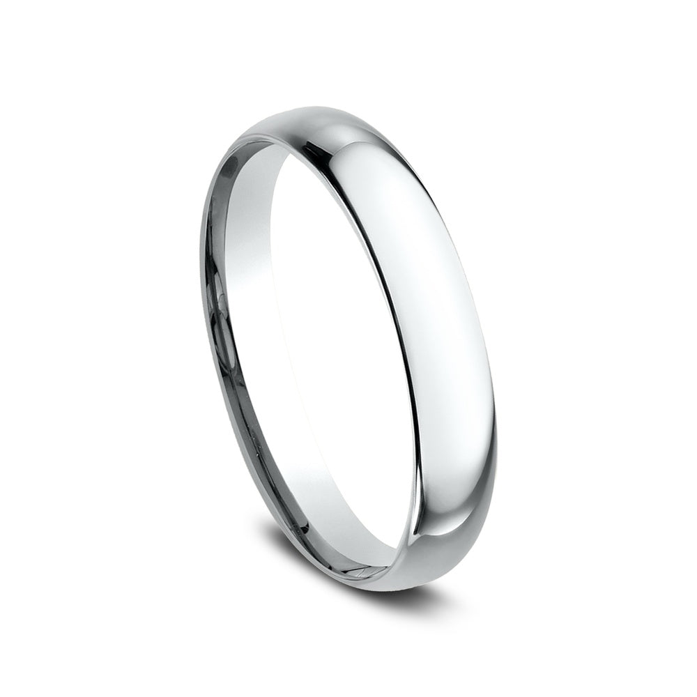 Regular Dome Comfort Fit Men's Wedding Band in 14K White Gold - 3mm Width by Benchmark