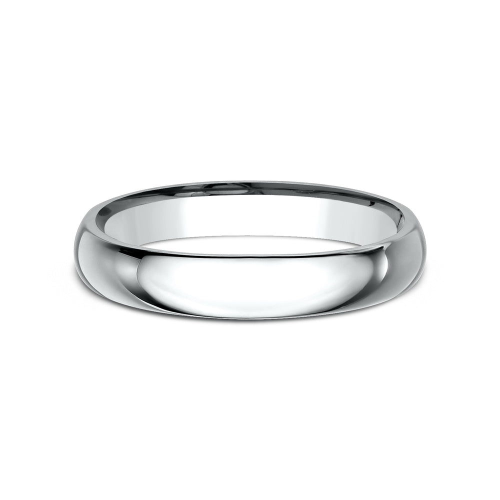 Regular Dome Comfort Fit Men's Wedding Band in 14K White Gold - 3mm Width by Benchmark