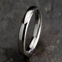 Regular Dome Comfort Fit Men's Wedding Band in 14K White Gold - 3mm Width by Benchmark
