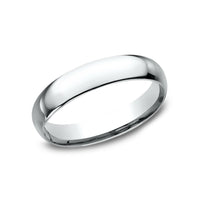 Regular Dome Comfort Fit Men's Wedding Band in 14K White Gold - 4mm Width by Benchmark