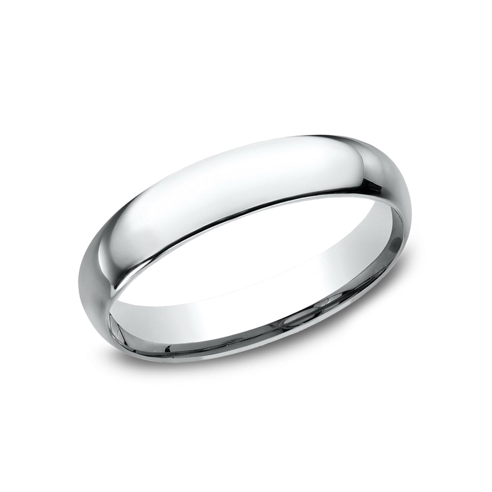 Regular Dome Comfort Fit Men's Wedding Band in 14K White Gold - 4mm Width by Benchmark
