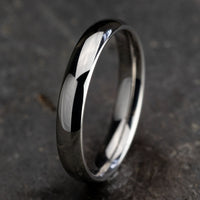 Regular Dome Comfort Fit Men's Wedding Band in 14K White Gold - 4mm Width by Benchmark
