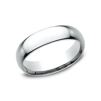 Regular Dome Comfort Fit Men's Wedding Band in 14K White Gold - 6mm Width by Benchmark