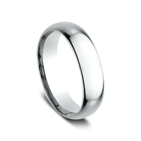 Regular Dome Comfort Fit Men's Wedding Band in 14K White Gold - 6mm Width by Benchmark