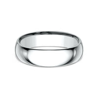 Regular Dome Comfort Fit Men's Wedding Band in 14K White Gold - 6mm Width by Benchmark