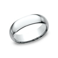 Regular Dome Comfort Fit Men's Wedding Band in 14K White Gold - 7mm Width by Benchmark