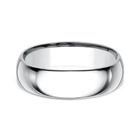 Regular Dome Comfort Fit Men's Wedding Band in 14K White Gold - 7mm Width by Benchmark