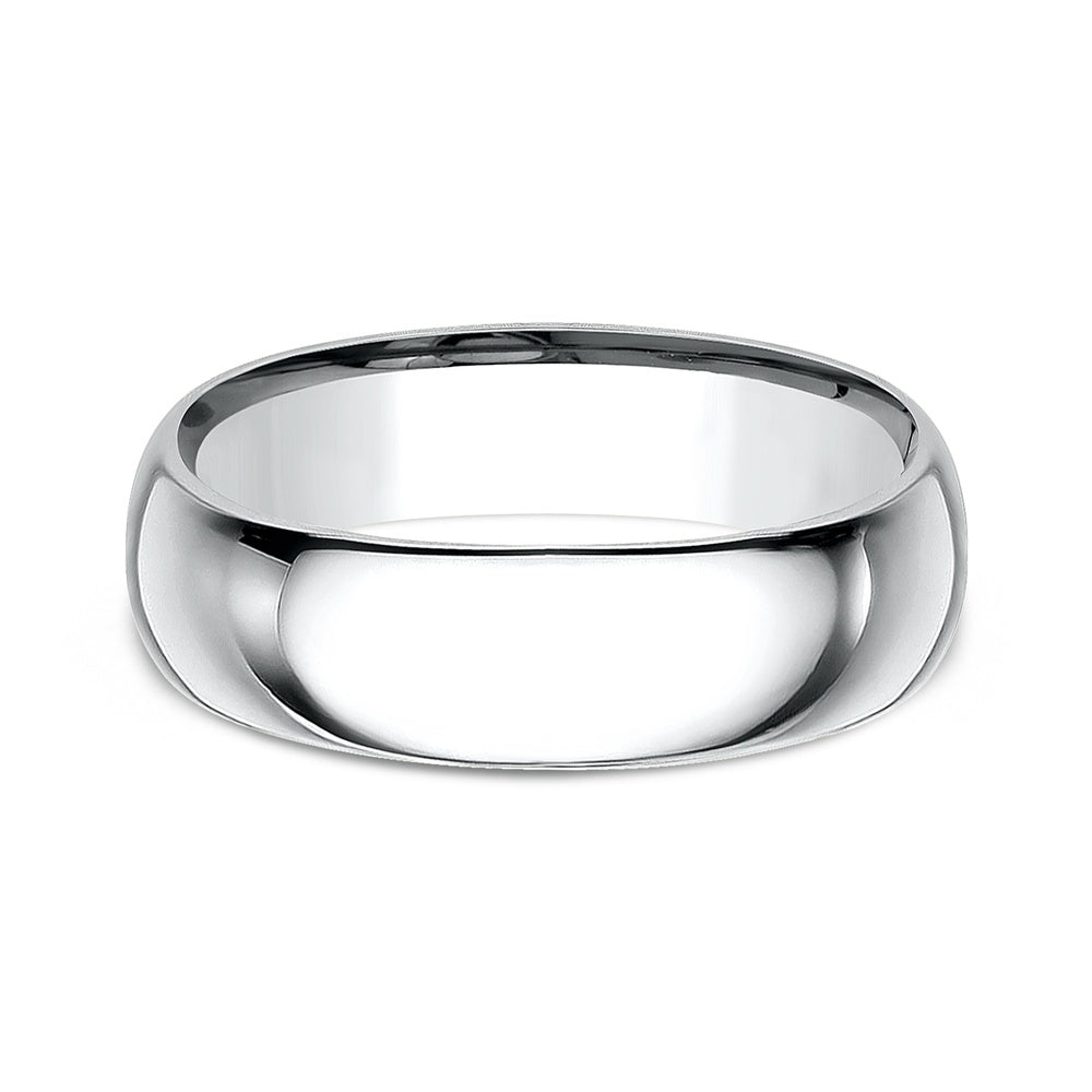Regular Dome Comfort Fit Men's Wedding Band in 14K White Gold - 7mm Width by Benchmark
