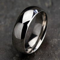 Regular Dome Comfort Fit Men's Wedding Band in 14K White Gold - 7mm Width by Benchmark
