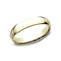 Regular Dome Comfort Fit Men's Wedding Band in 14K Yellow Gold - 4mm Width by Benchmark