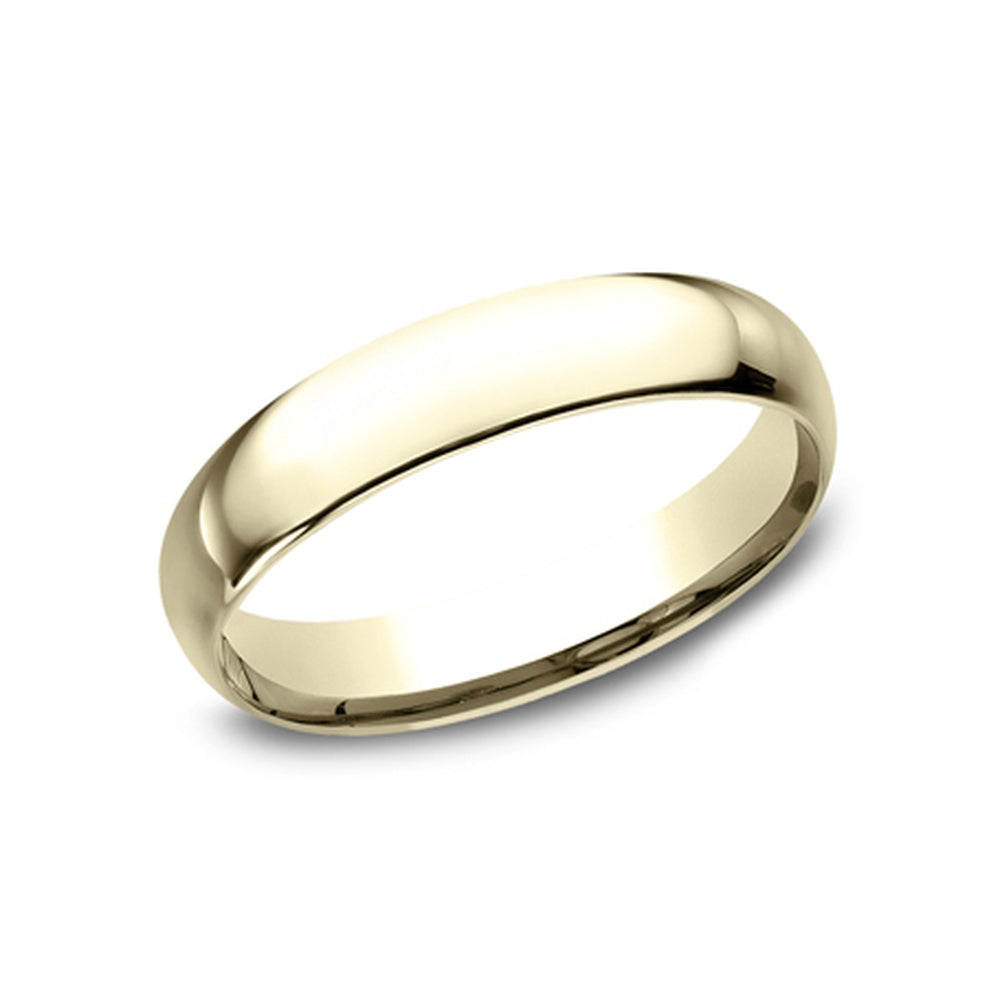 Regular Dome Comfort Fit Men's Wedding Band in 14K Yellow Gold - 4mm Width by Benchmark