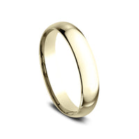 Regular Dome Comfort Fit Men's Wedding Band in 14K Yellow Gold - 4mm Width by Benchmark