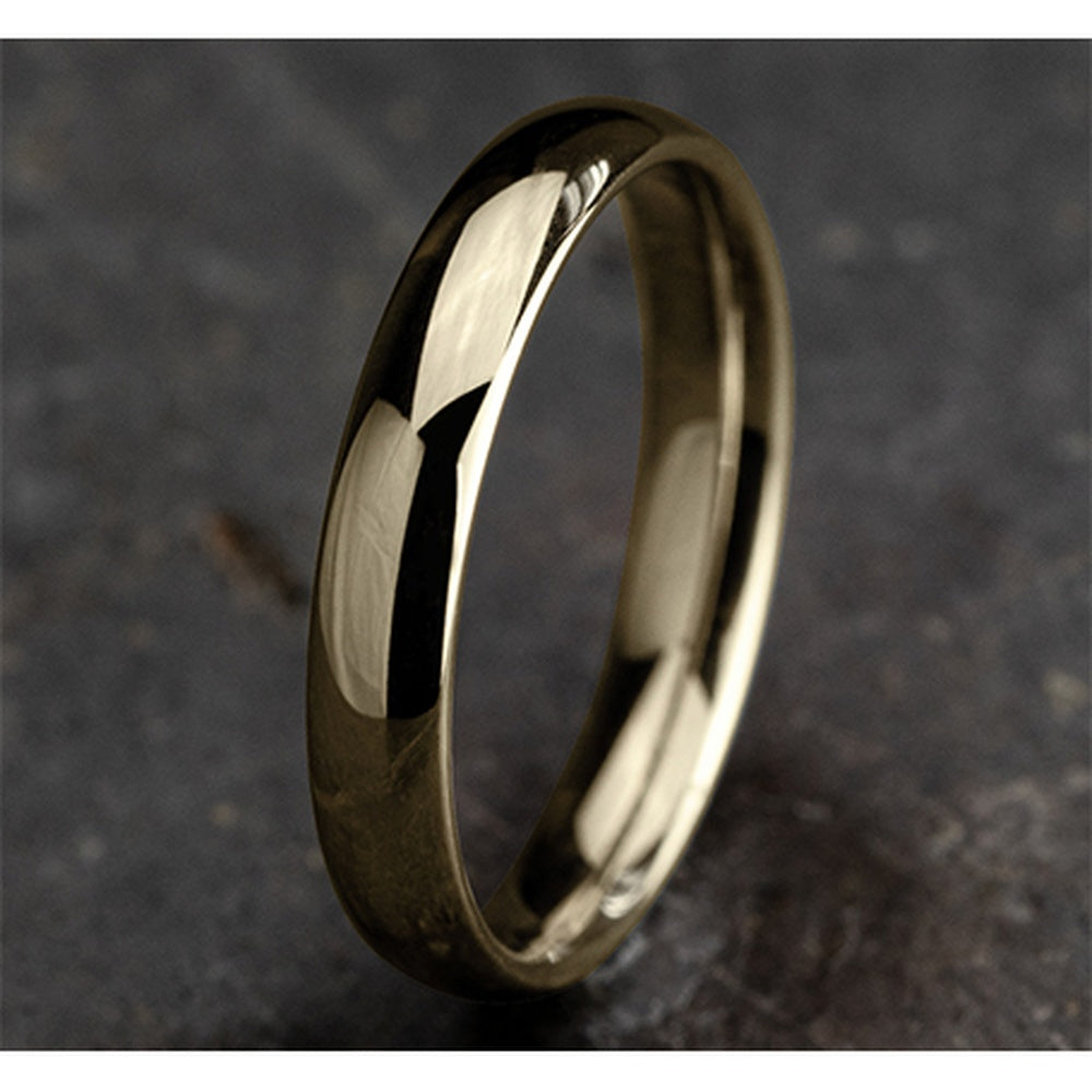 Regular Dome Comfort Fit Men's Wedding Band in 14K Yellow Gold - 4mm Width by Benchmark