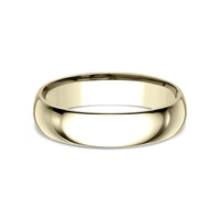 Regular Dome Comfort Fit Men's Wedding Band in 14K Yellow Gold - 5mm Width by Benchmark