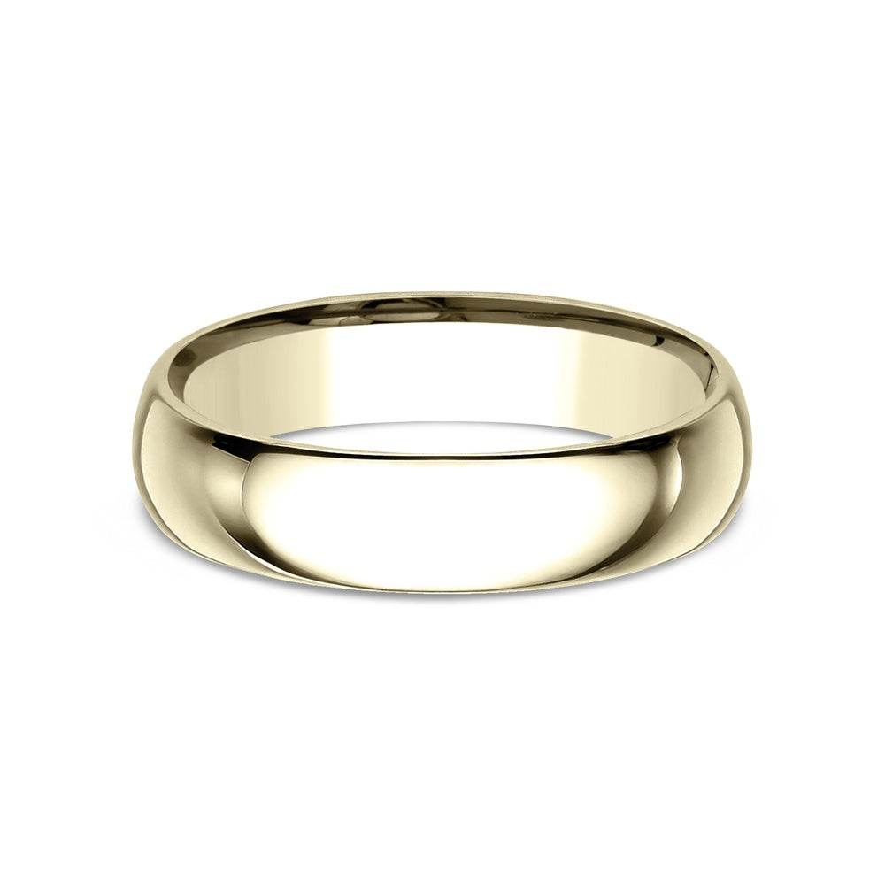 Regular Dome Comfort Fit Men's Wedding Band in 14K Yellow Gold - 5mm Width by Benchmark