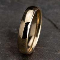 Regular Dome Comfort Fit Men's Wedding Band in 14K Yellow Gold - 5mm Width by Benchmark