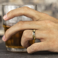 Regular Dome Comfort Fit Men's Wedding Band in 14K Yellow Gold - 5mm Width by Benchmark