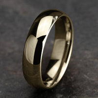 Regular Dome Comfort Fit Men's Wedding Band in 14K Yellow Gold - 6mm Width by Benchmark