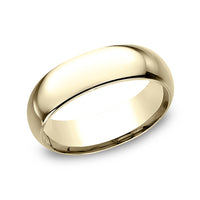 Regular Dome Comfort Fit Men's Wedding Band in 14K Yellow Gold - 7mm Width by Benchmark