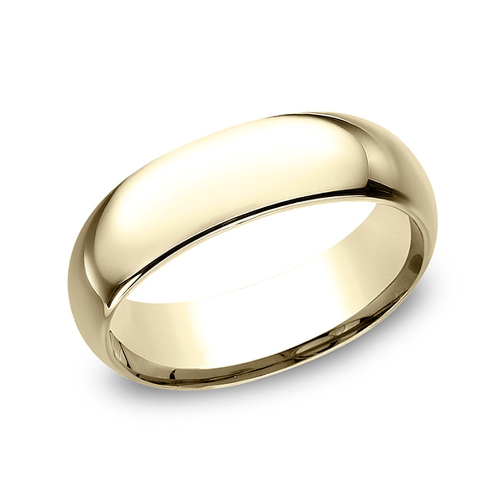Regular Dome Comfort Fit Men's Wedding Band in 14K Yellow Gold - 7mm Width by Benchmark
