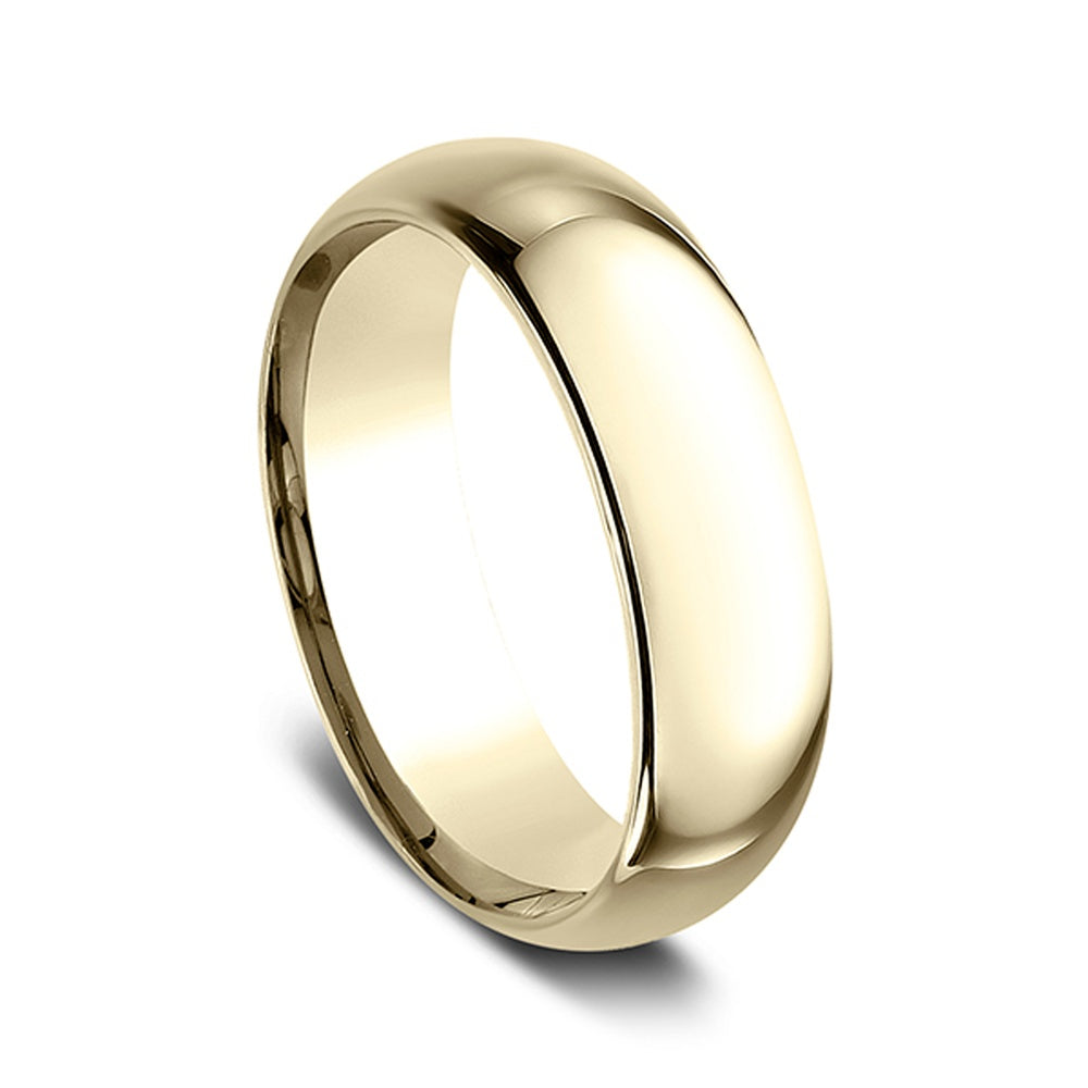 Regular Dome Comfort Fit Men's Wedding Band in 14K Yellow Gold - 7mm Width by Benchmark