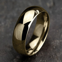 Regular Dome Comfort Fit Men's Wedding Band in 14K Yellow Gold - 7mm Width by Benchmark