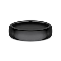 Regular Dome Comfort Fit Men's Wedding Band in Black Titanium - 6mm by Forge