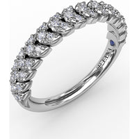 Repeating Chevron Wide Diamond Band with Prong Set Round Diamonds by Fana - 0.27 Carat Total Diamond Weight