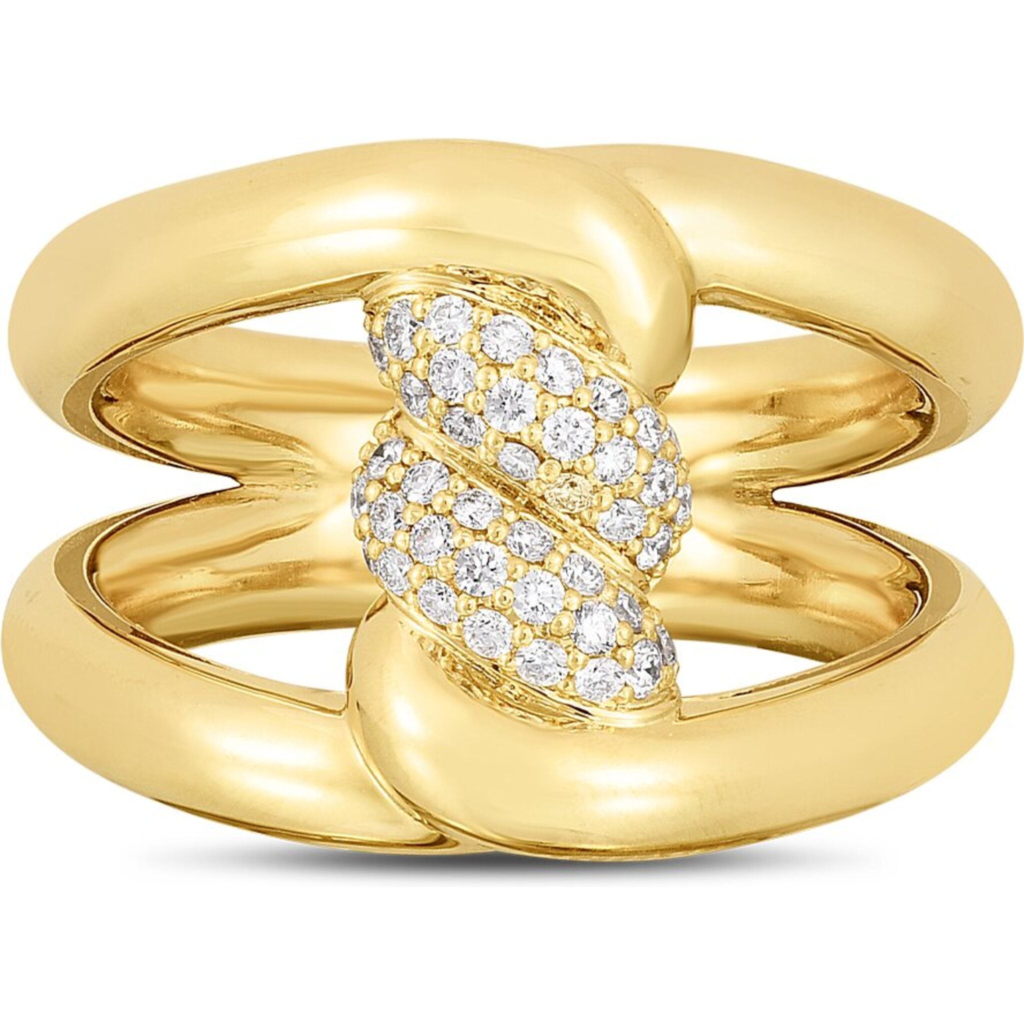 18kt yellow gold Ensemble twist diamond ring