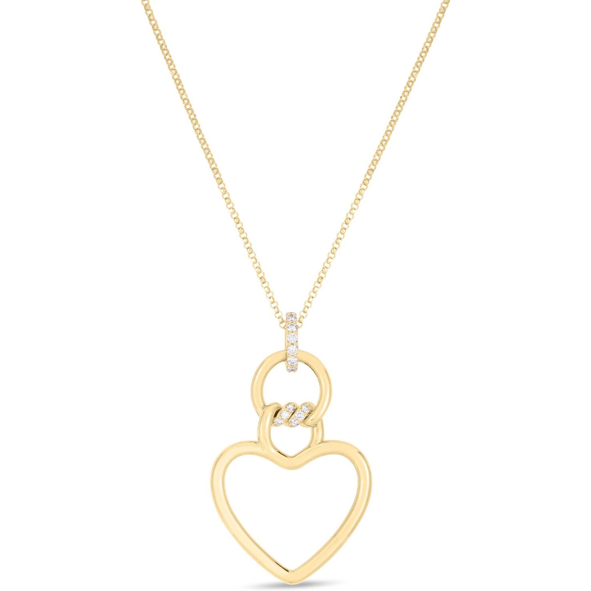 18K YELLOW GOLD VENETIAN PRINCESS SMALL HEART MEDALLION NECKLACE - Roberto  Coin - North America