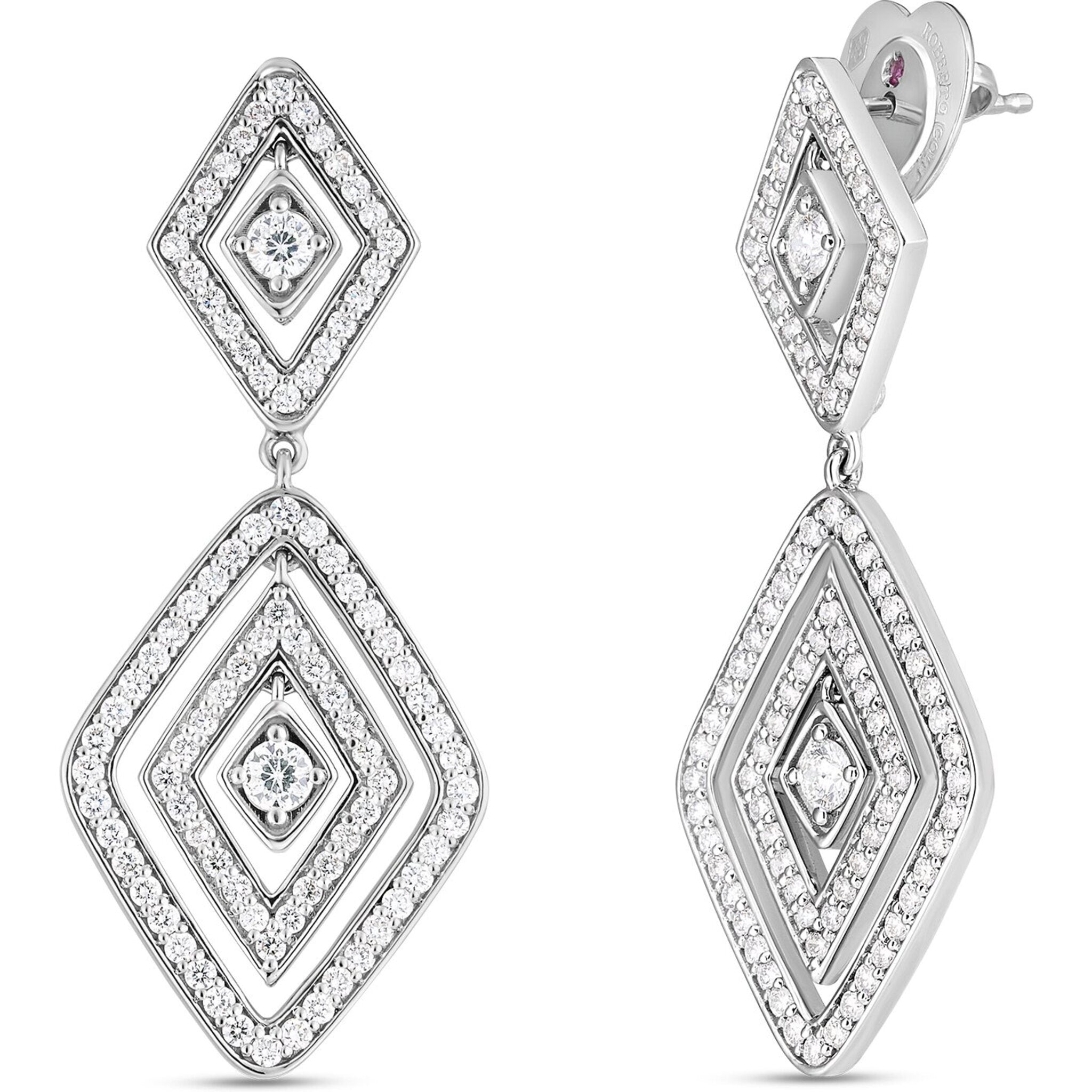 Rose Gold Flower Diamante Cupchain Drop Earrings | Parallel