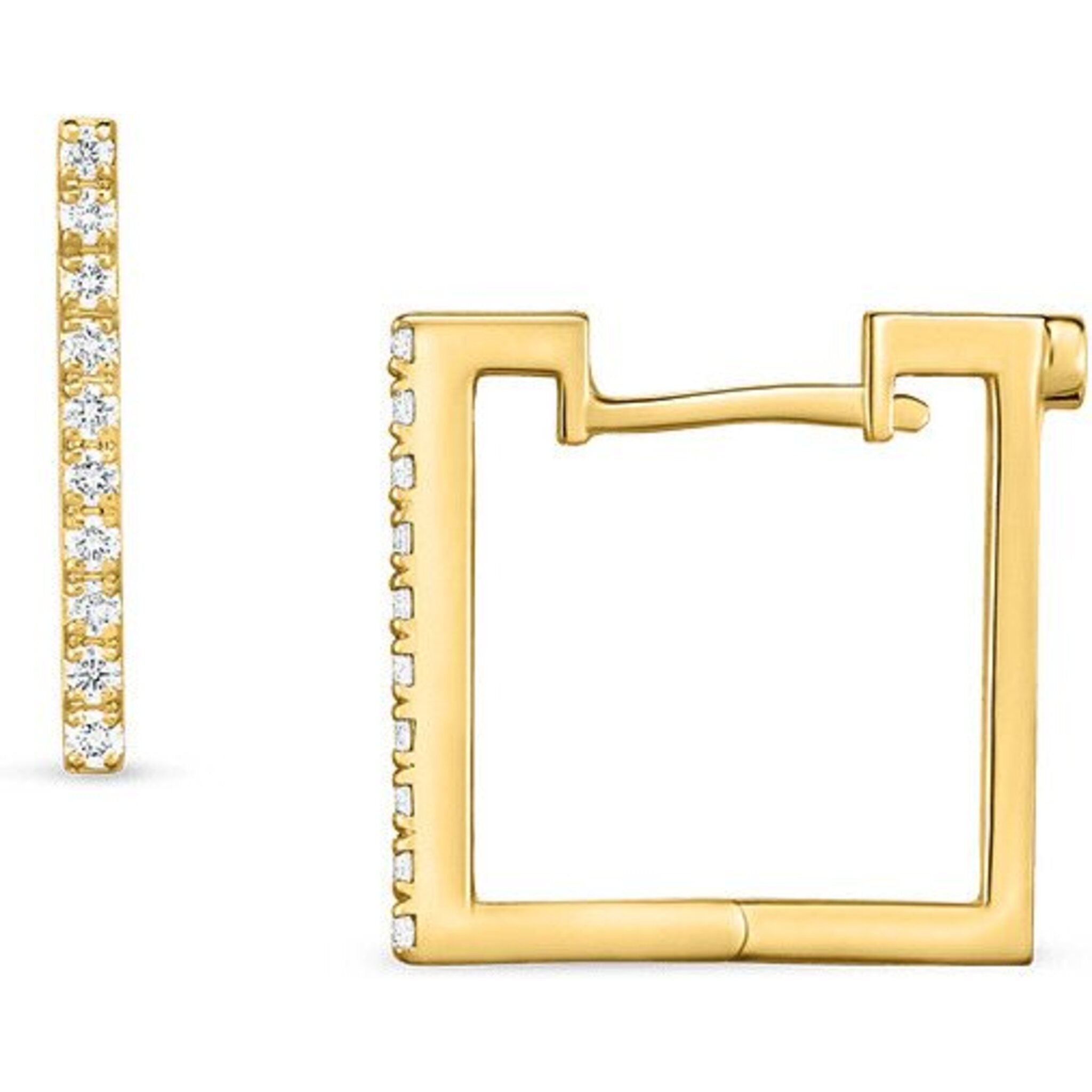 White gold square hot sale hoop earrings