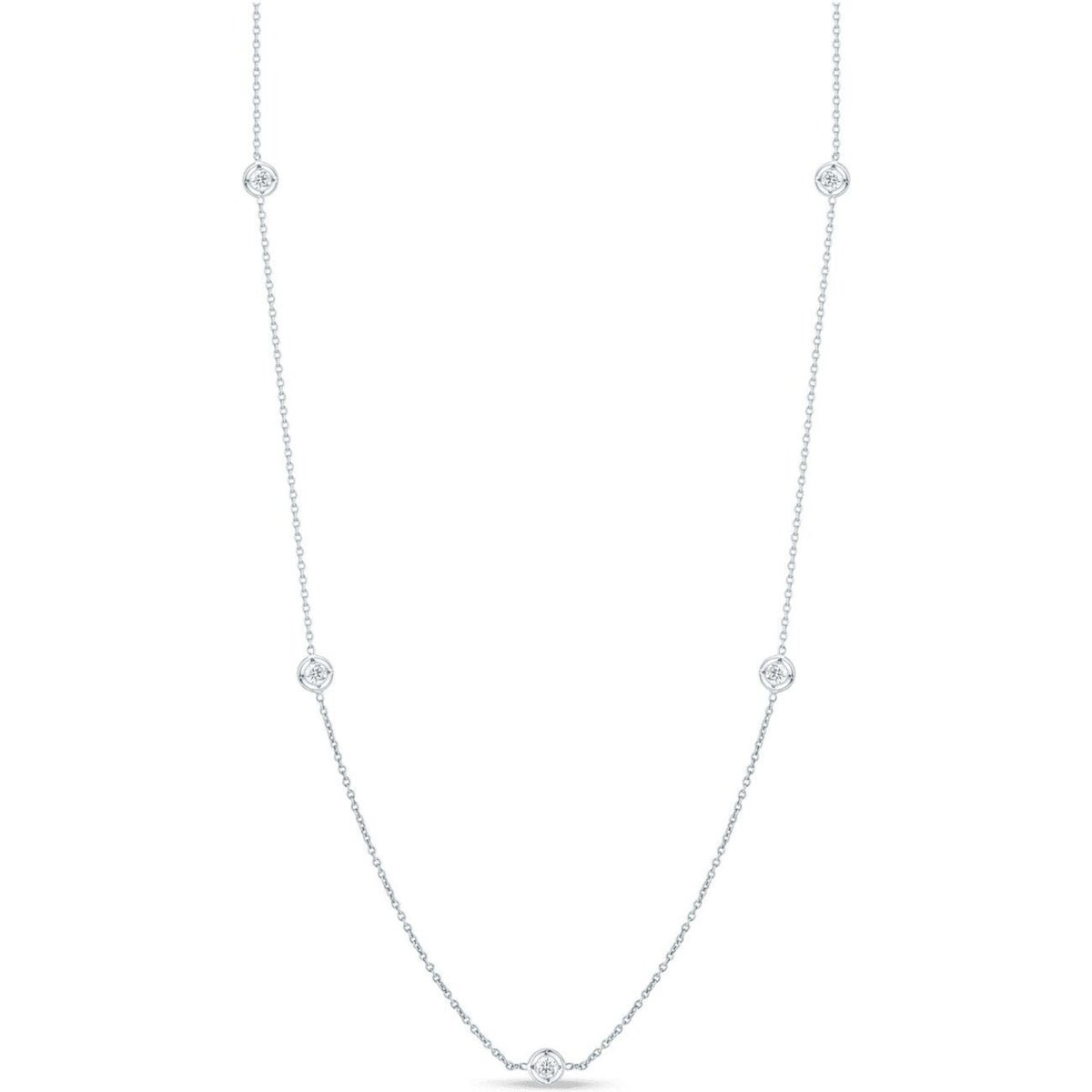 Roberto Coin - Diamonds By The Inch 7 Station Necklacein 18K White Gold