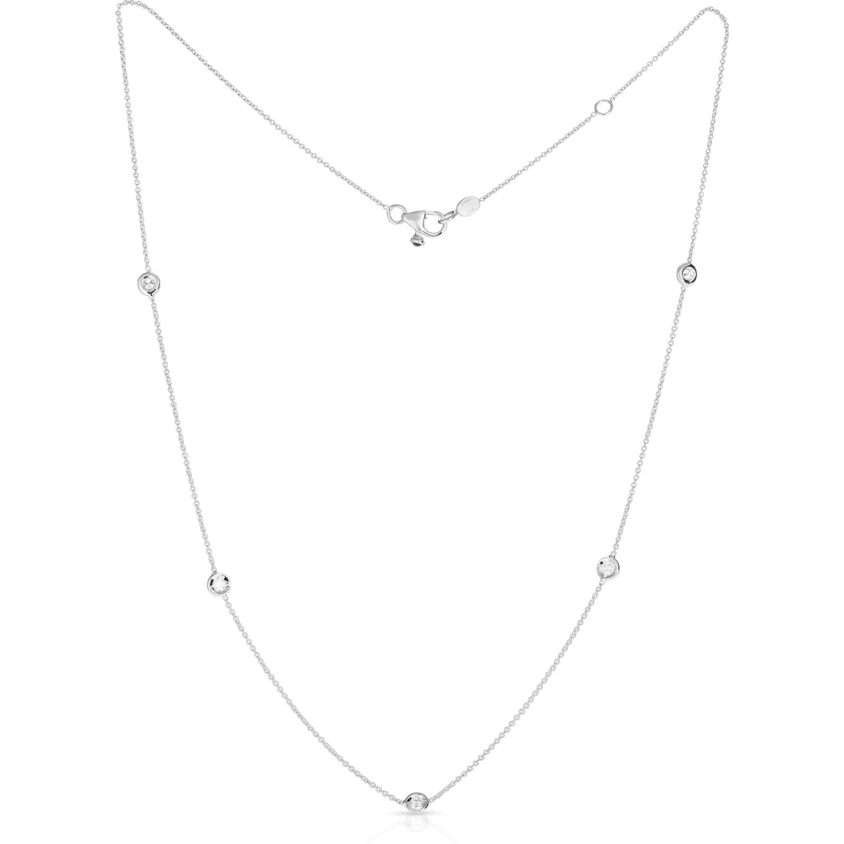 Roberto Coin - Diamonds By The Inch Necklace 0.25ctw in 18K White Gold