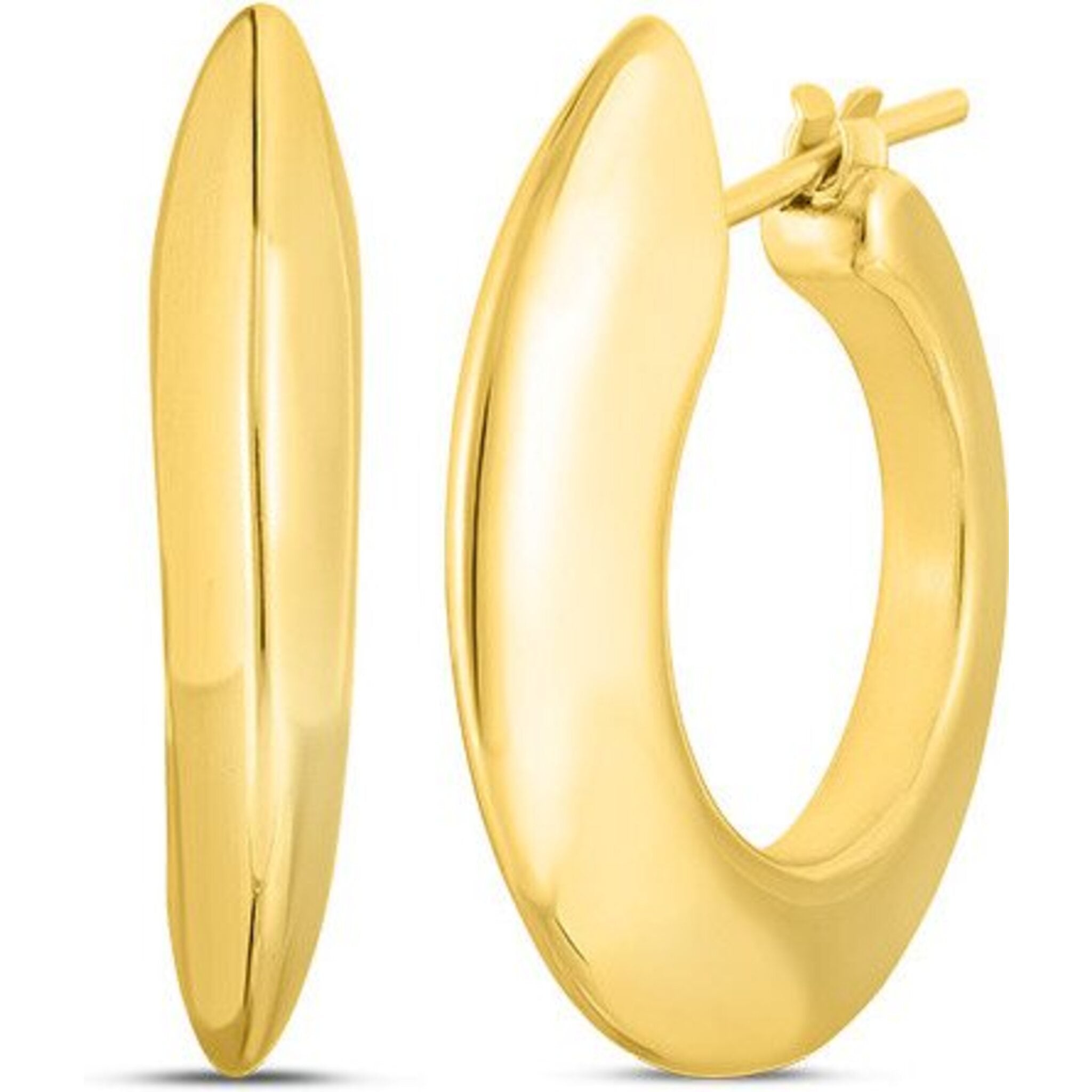 Roberto Coin 18k White Gold Polished Medium Hoop Earrings | Eiseman