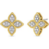 Roberto Coin - Princess Flower Diamond Earrings in 18K Yellow Gold