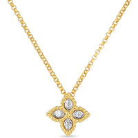 Roberto Coin - Princess Flower Diamond Necklace - Small in 18K Yellow Gold