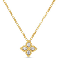 Roberto Coin - Princess Flower Diamond Necklace - Small in 18K Yellow Gold