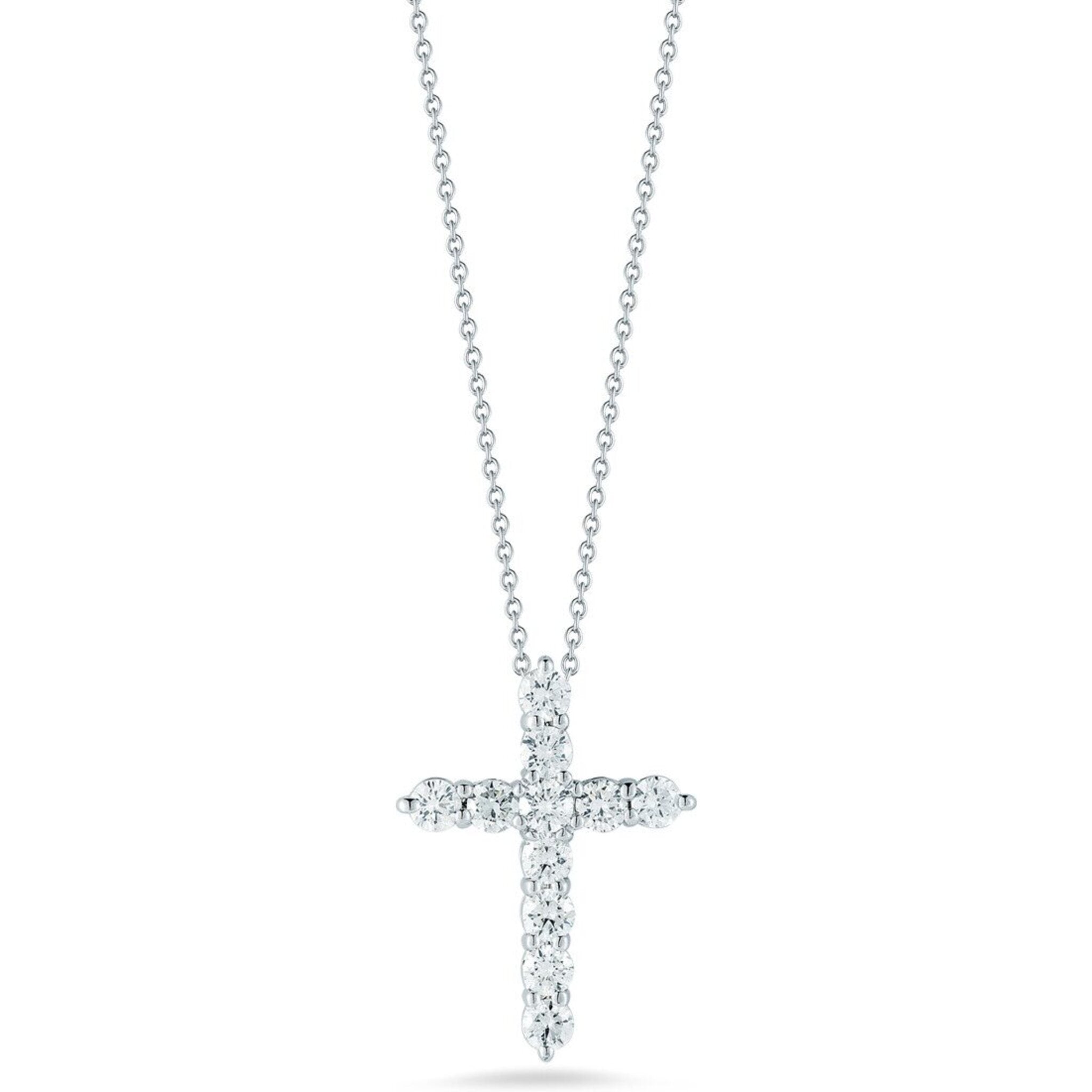 Roberto Coin Tiny Treasures Diamond Cross Pendant Necklace in