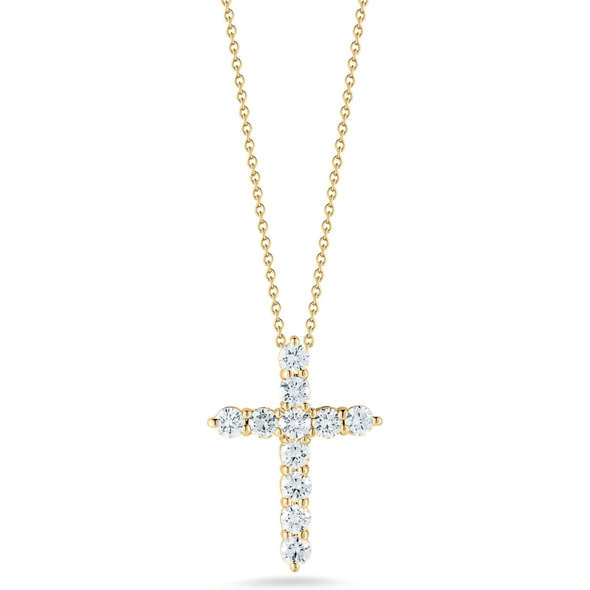 Roberto Coin Tiny Treasures Diamond Cross Pendant Necklace in