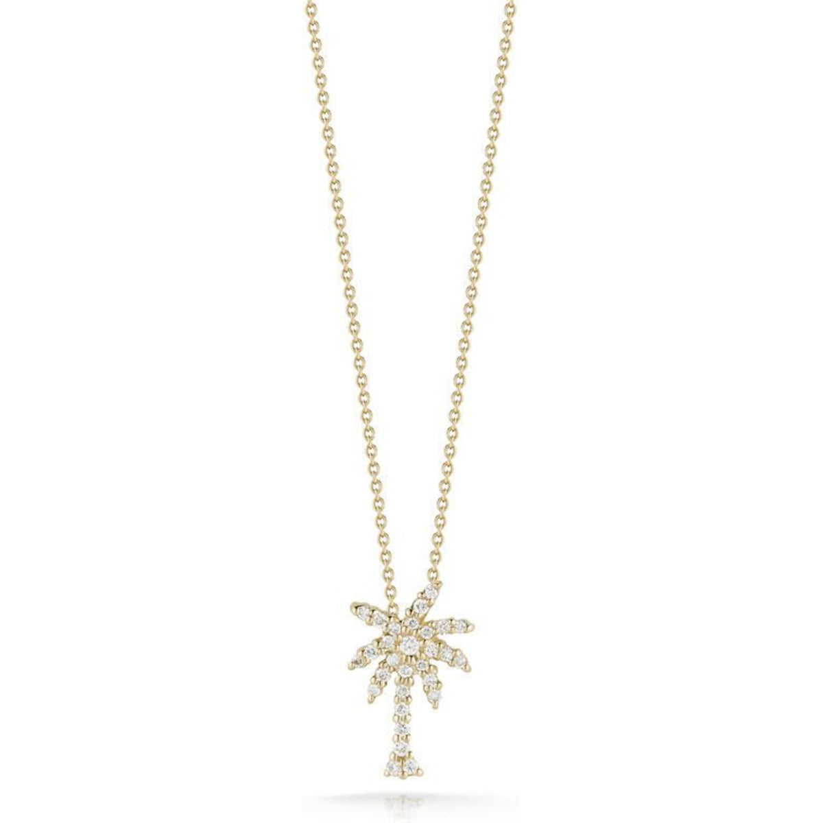 Roberto Coin - Tiny Treasures Diamond Palm Tree Pendant Necklace in 18K Yellow Gold