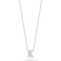 Roberto Coin - Tiny Treasures Initial Thoughts Diamond Initial Letter "K" Pendant in 18K White Gold