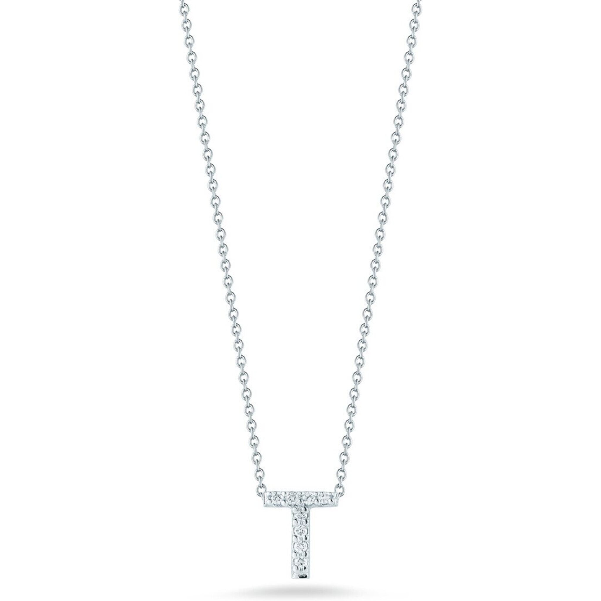 Diamond initial t deals pendant