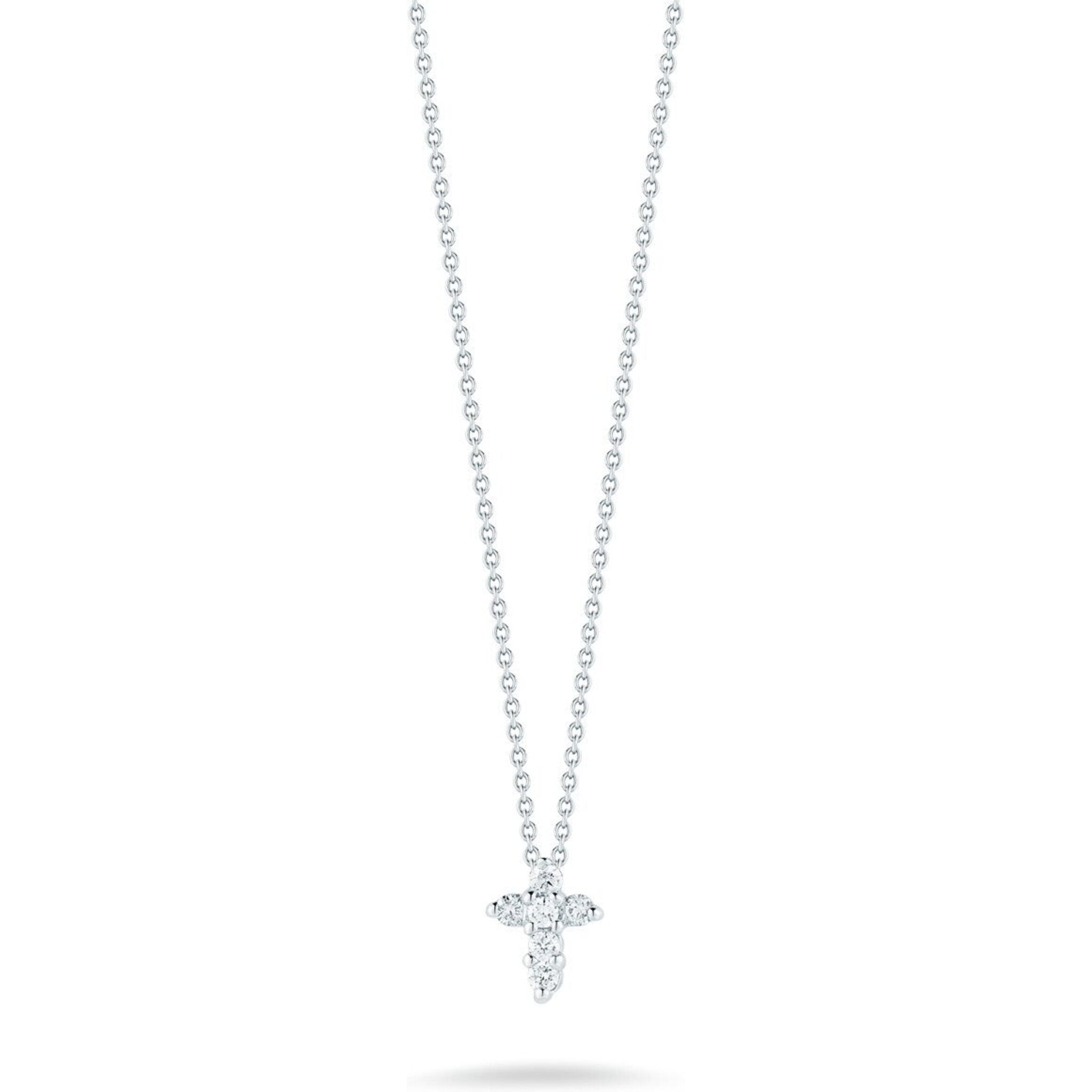 Roberto Coin - Tiny Treasures Small Diamond Cross Pendant Necklace