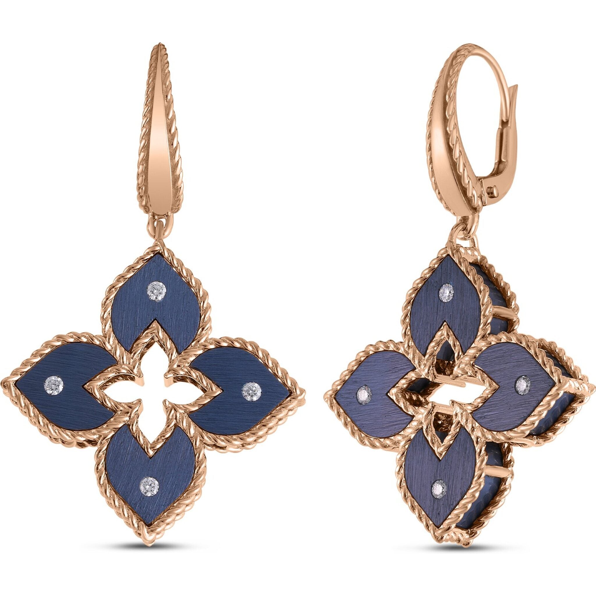 Roberto Coin - Venetian Princess 18K Rose Gold Diamond Flower Earrings –  Robinson's Jewelers