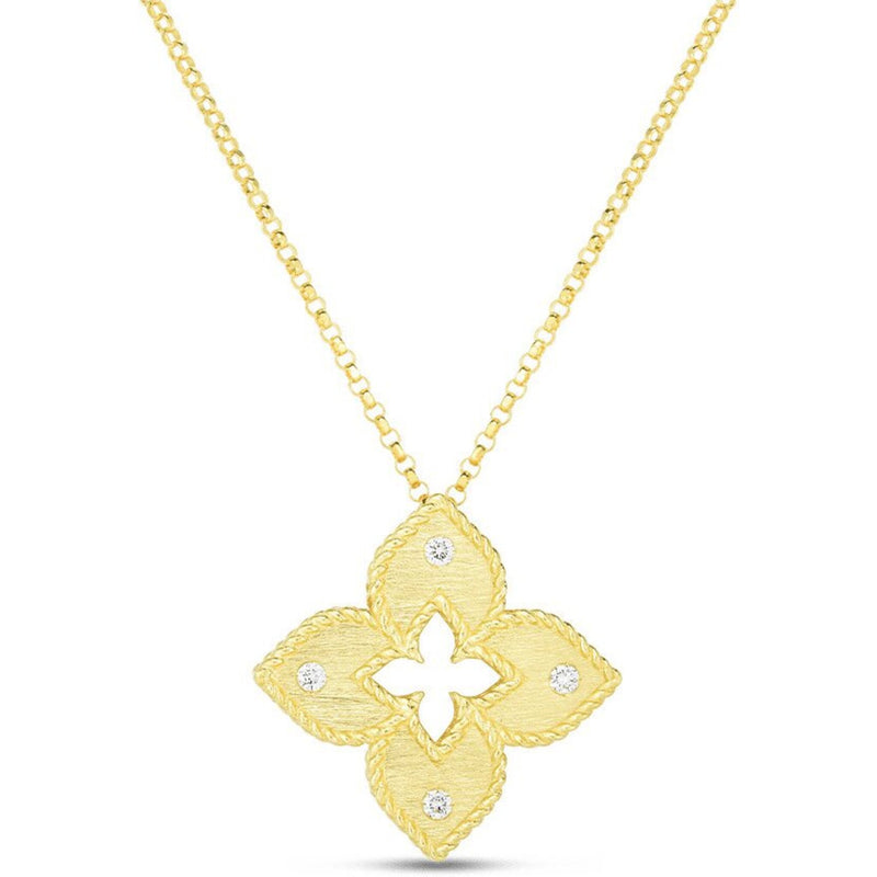 18K YELLOW GOLD VENETIAN PRINCESS DOUBLE MEDALLION NECKLACE