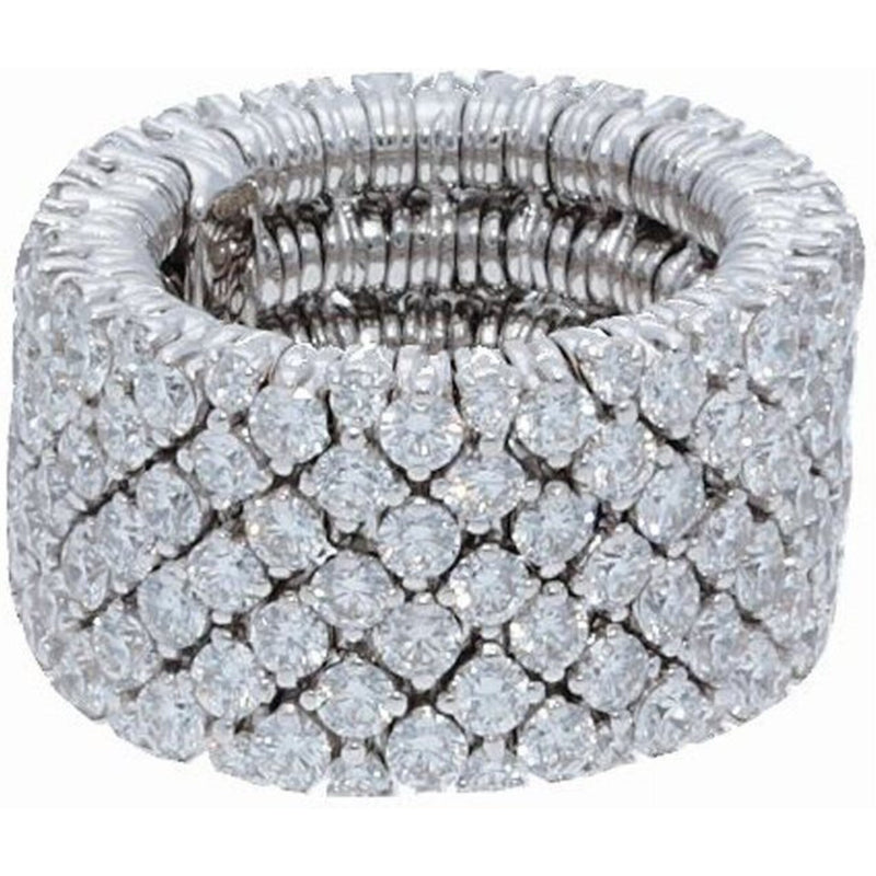 Roberto Demeglio - 4 Row Diamond Stretch Ring in 18K White Gold