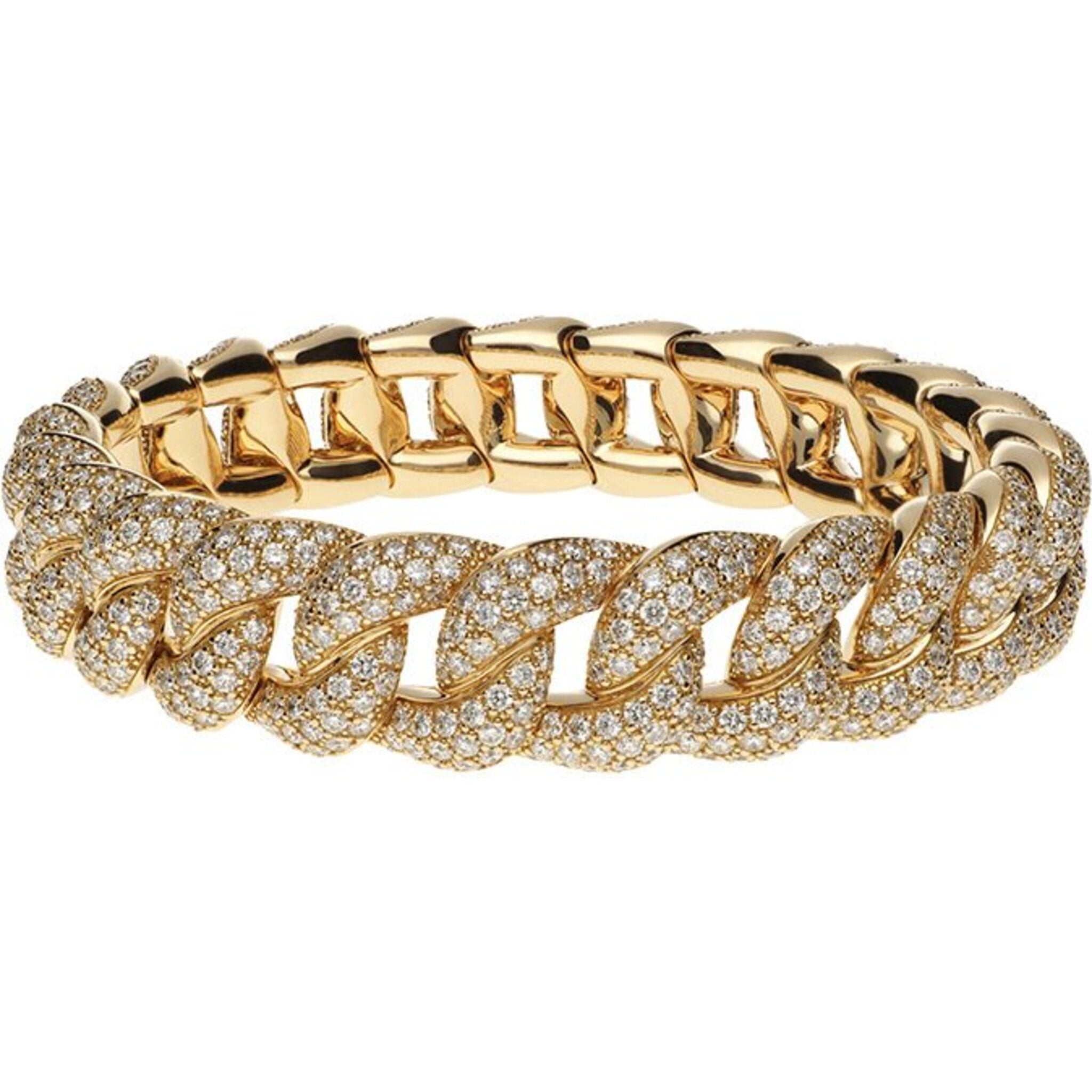 Roberto Demeglio Diamond Link Stretch Bracelet in 18K Yellow