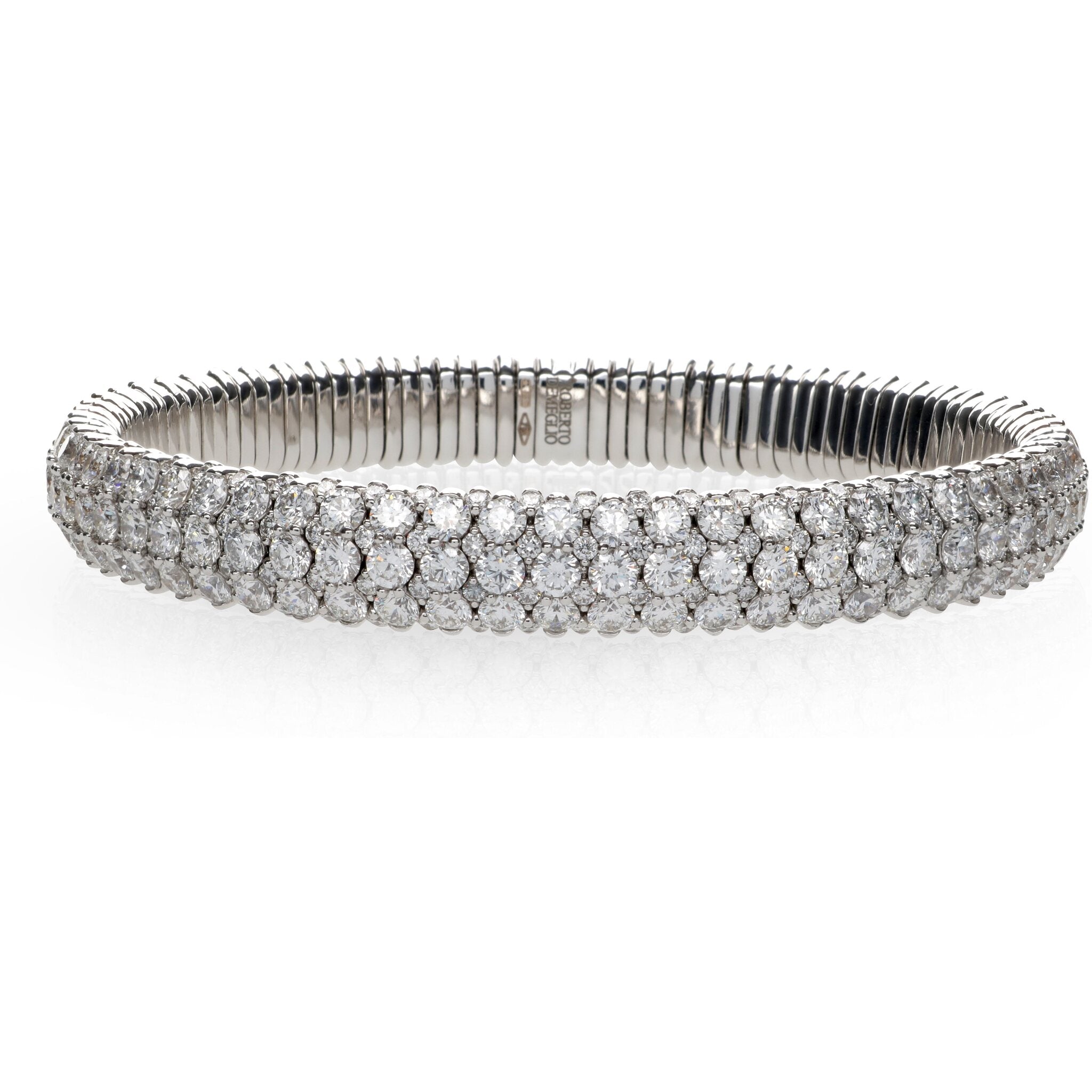 Roberto Demeglio - Giotto 8 Diamond Stretch Bracelet in 18K White Gold